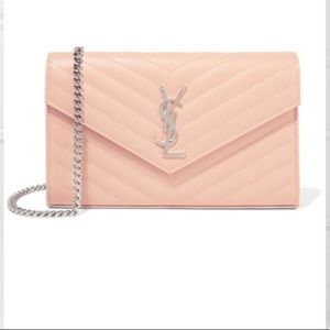 YSL Monogramme mini  textured-leather shoulder bag